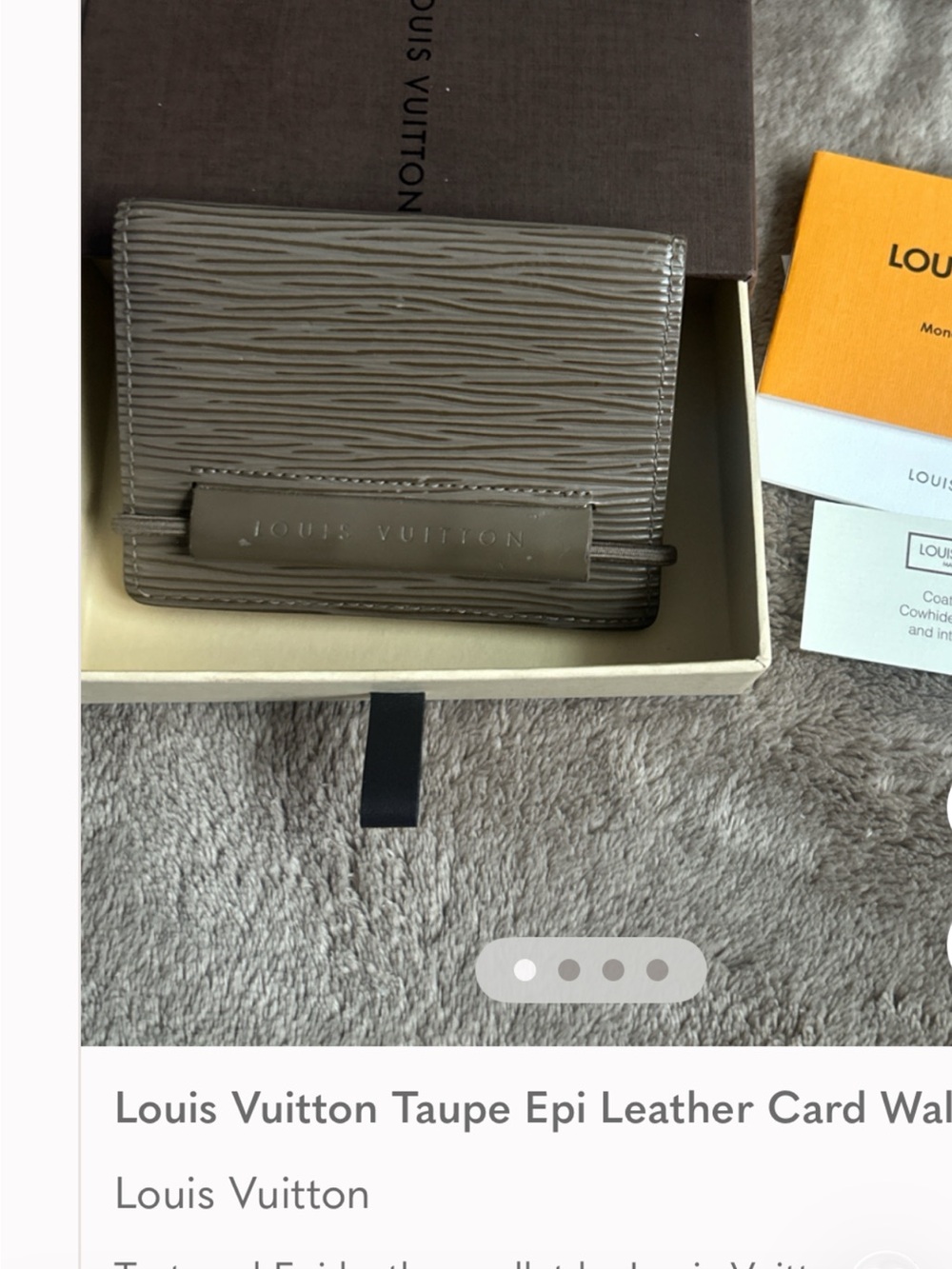 Louis Vuitton Taupe Epi Leather Card Case